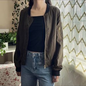 Love Tree Green Bomber Jacket